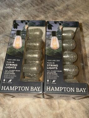 Hampton Bay Plug in String Lights With Gitter Shades 10 FT